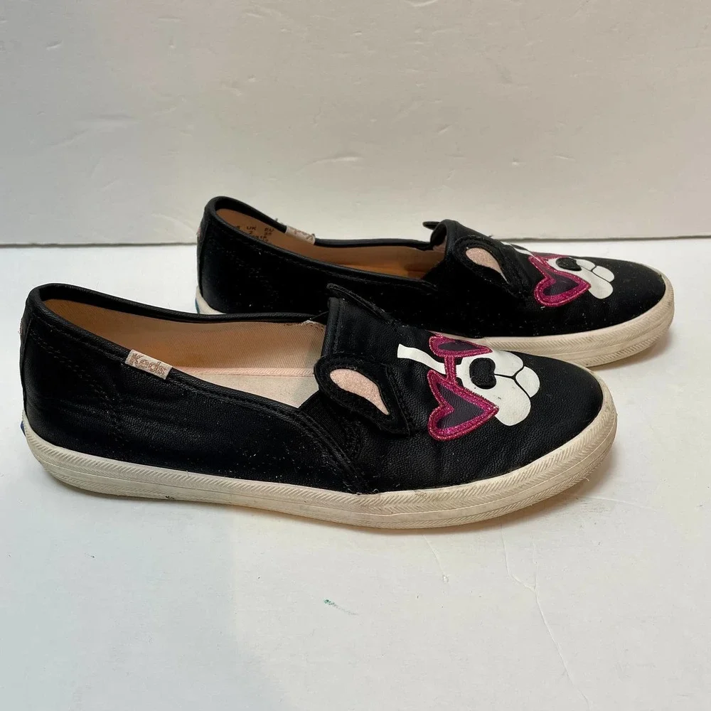 Keds for‎ Kate Spade Shoes Kids 3M Dog Heart Sunglasses Glitter Slip On Casual